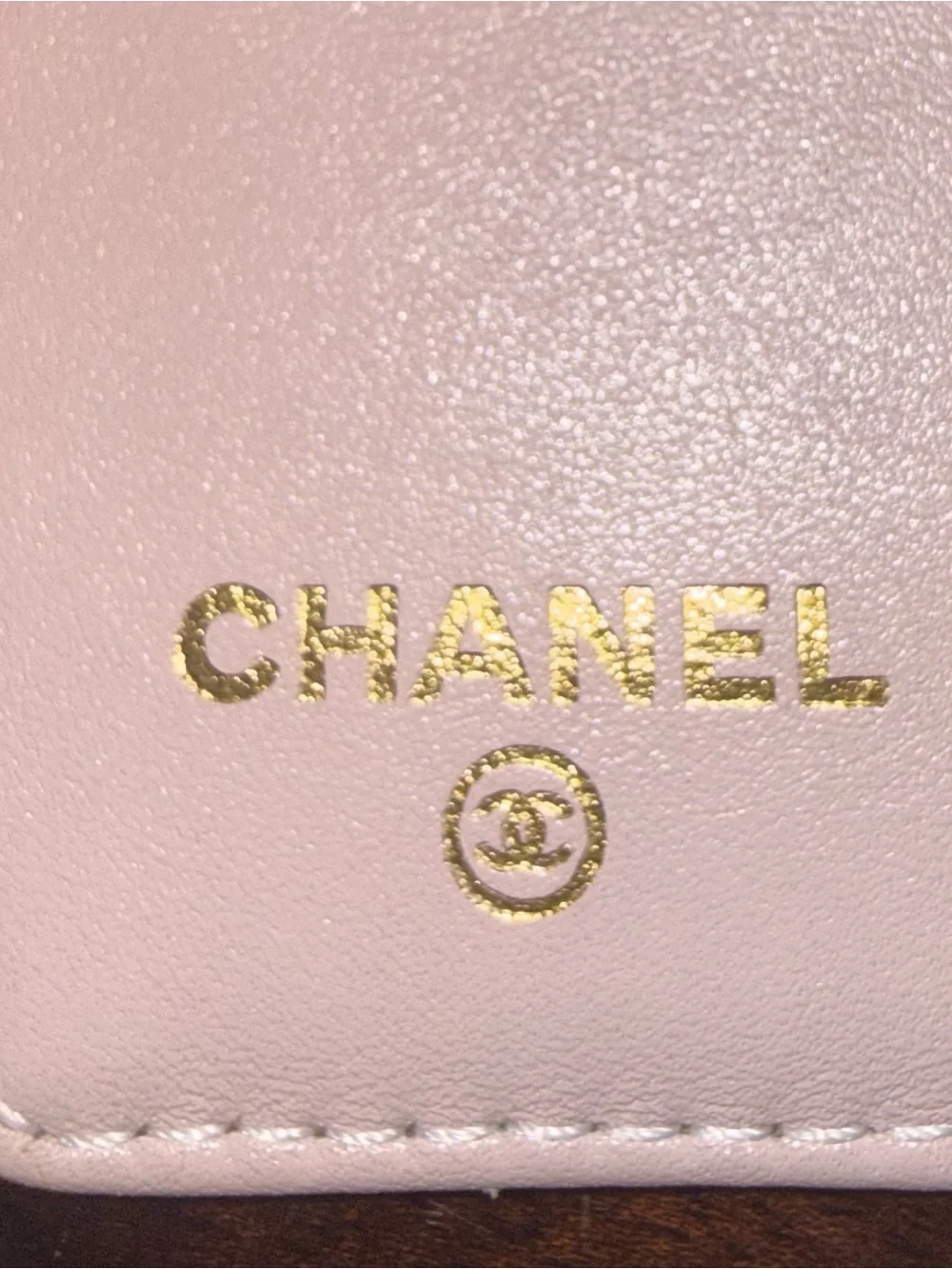 CHANEL Matelasse Compact Wallet Leather Metallic Gold CC Black Card